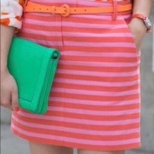 J. Crew Pink Striped Skirt